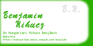 benjamin mihucz business card